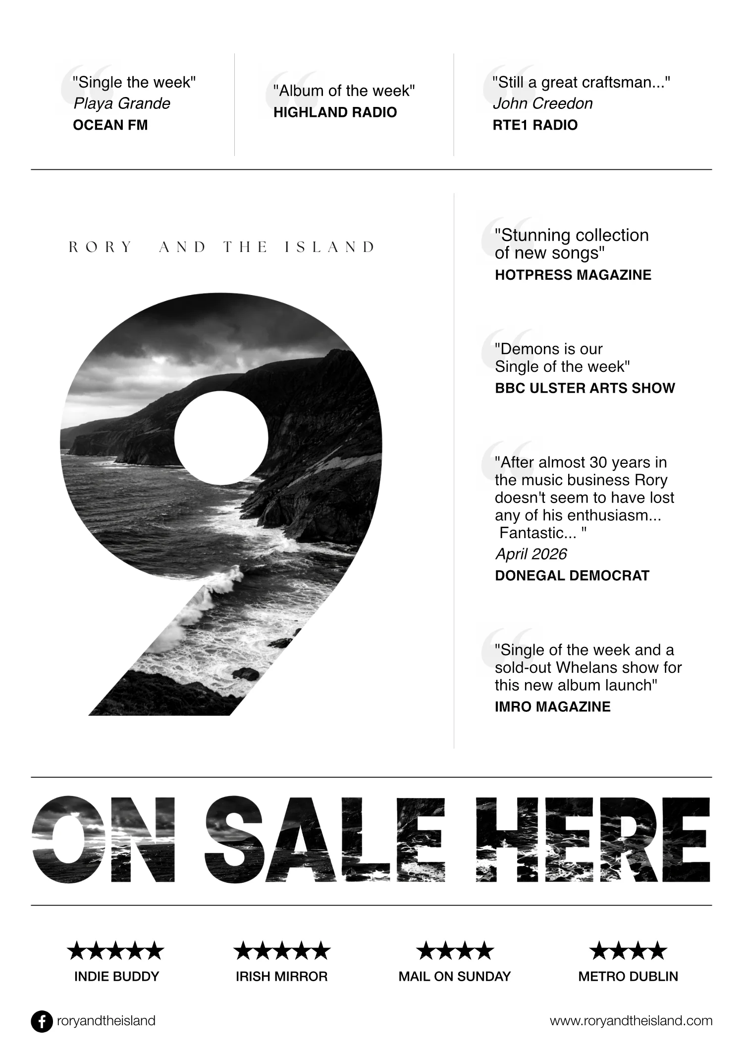 Rory & The Island '9' album press poster